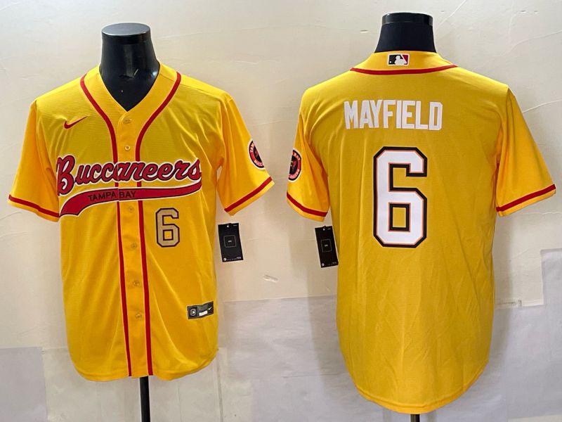 Men 2025 Tampa Bay Buccaneers #6 Mayfield Yellow Joint Name Nike Limited NFL Jersey style 04->tampa bay buccaneers->NFL Jersey
